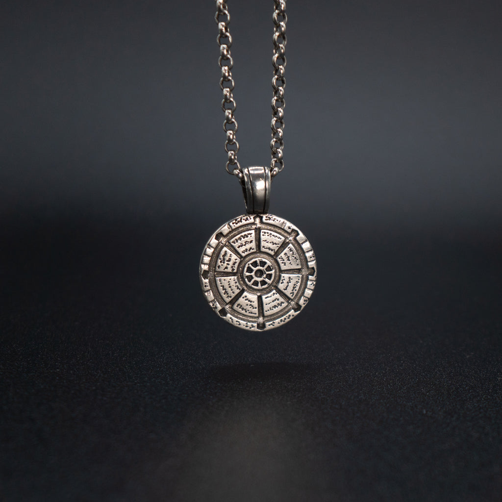 SILVER PENDANT WITH CHAIN - WHEEL OF DHARMA