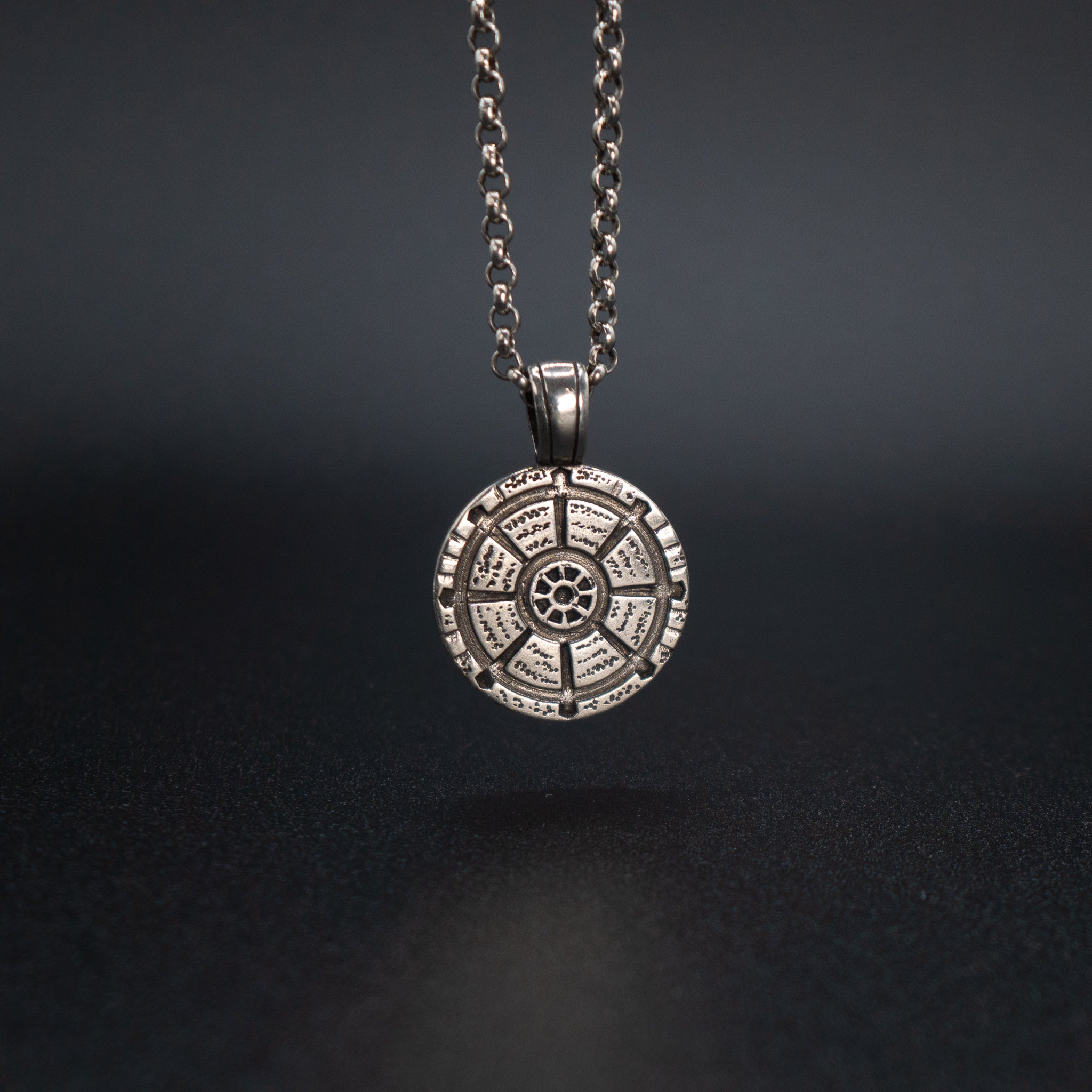 SILVER PENDANT WITH CHAIN - WHEEL OF DHARMA | MSQLN